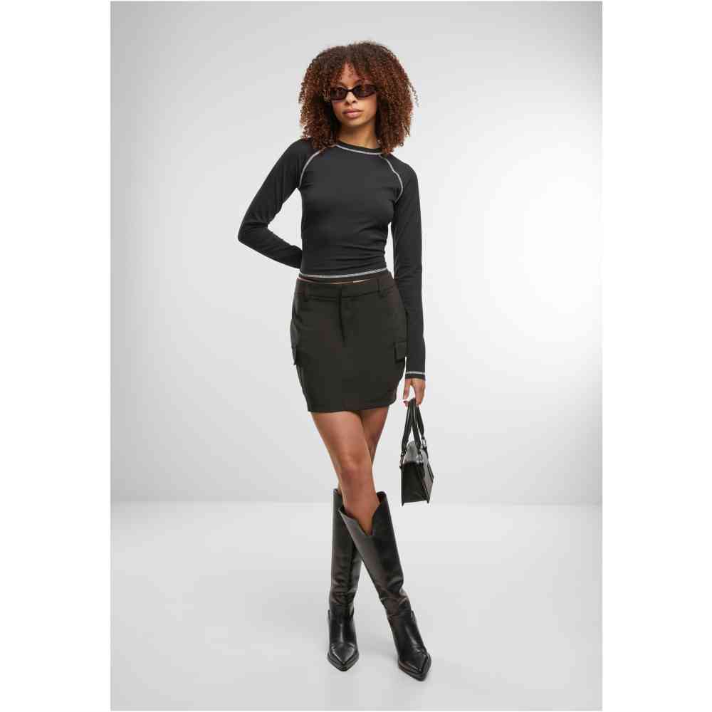 Urban Classics - Contrast Jersey Longsleeve top - Zwart